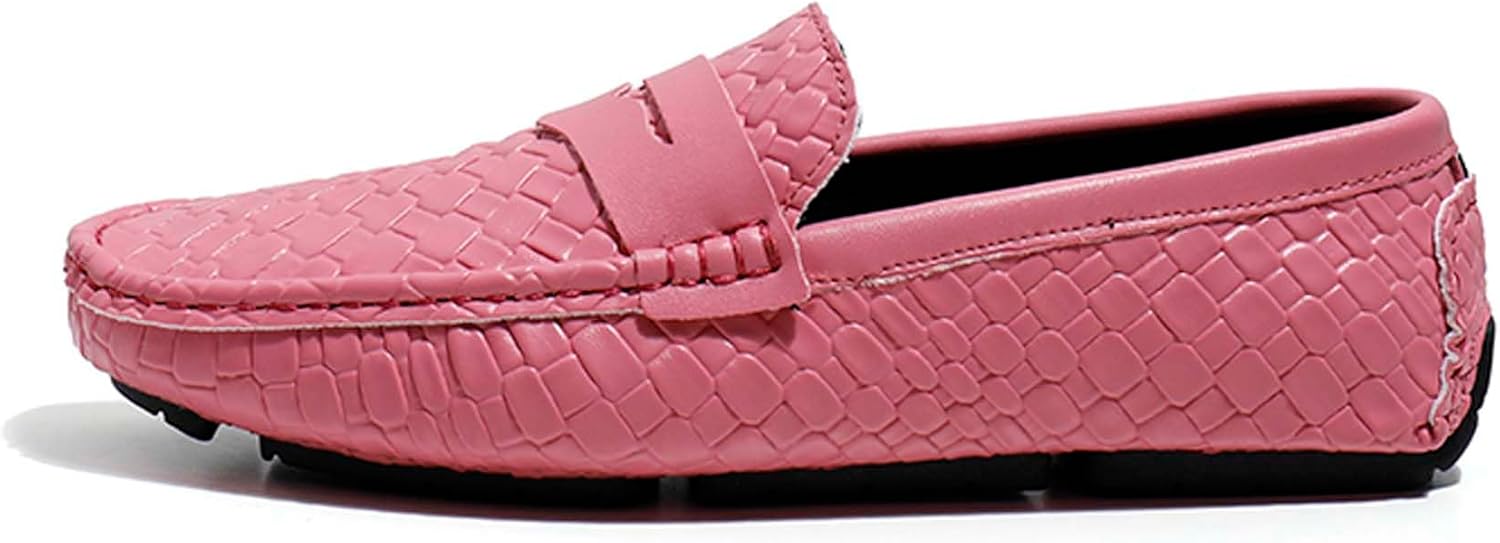 

Мужские пенни-лоферы модные для городской молодежи, для повседневной прогулки и вождения, против скольжения, дышащие, для бизнеса, офиса, официальной одежды, банкетов, свадеб, костюмов, кожаные туфли Generic, розовый