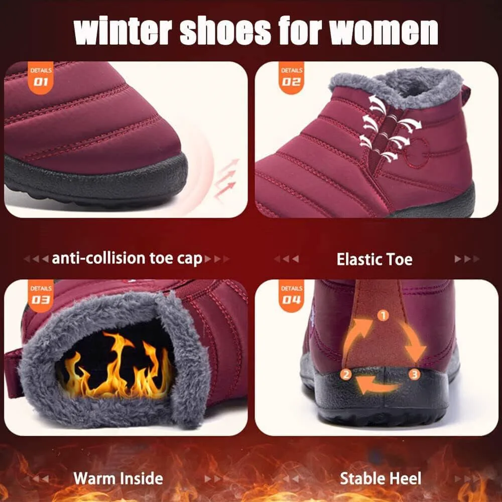 Sopaeduon Зимние сапоги Boojoy Boojoy Winterstiefel Водонепроницаемые Слипоны для улицы, снегоступы (Серый, 9) — фото 3