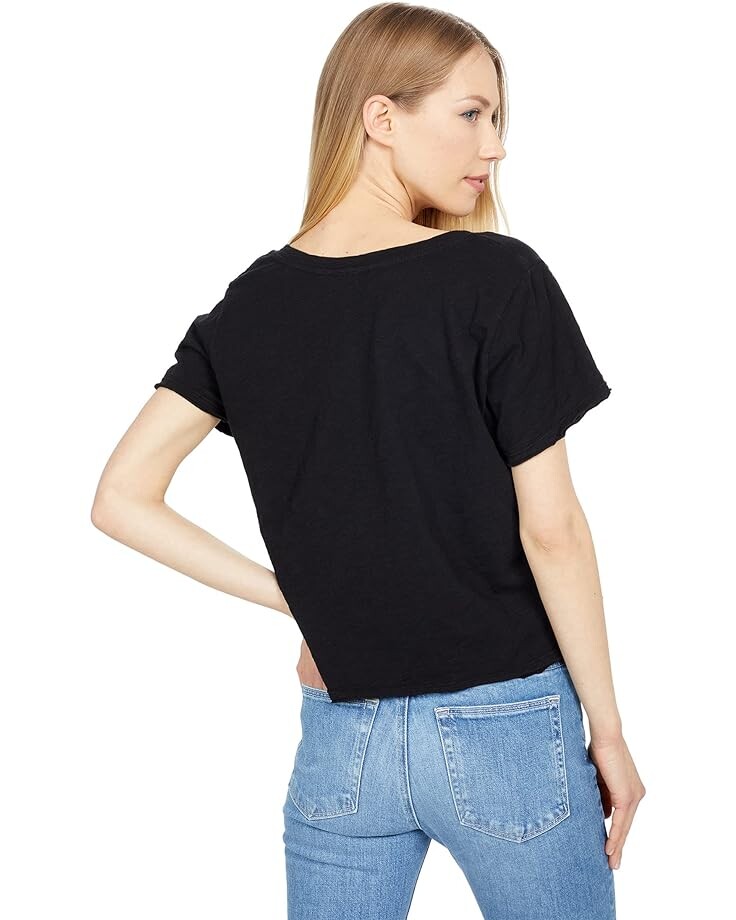 

Футболка bobi Los Angeles Slubbed Jersey V-Neck Boxy Tee, черный