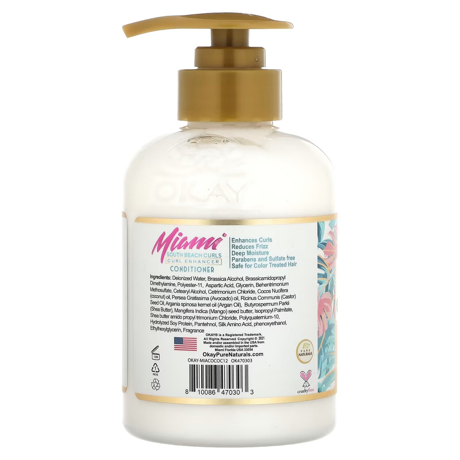 Кондиционер для волос Okay Pure Naturals Miami South Beach Curls с кокосом, 354, 8 мл — фото 2