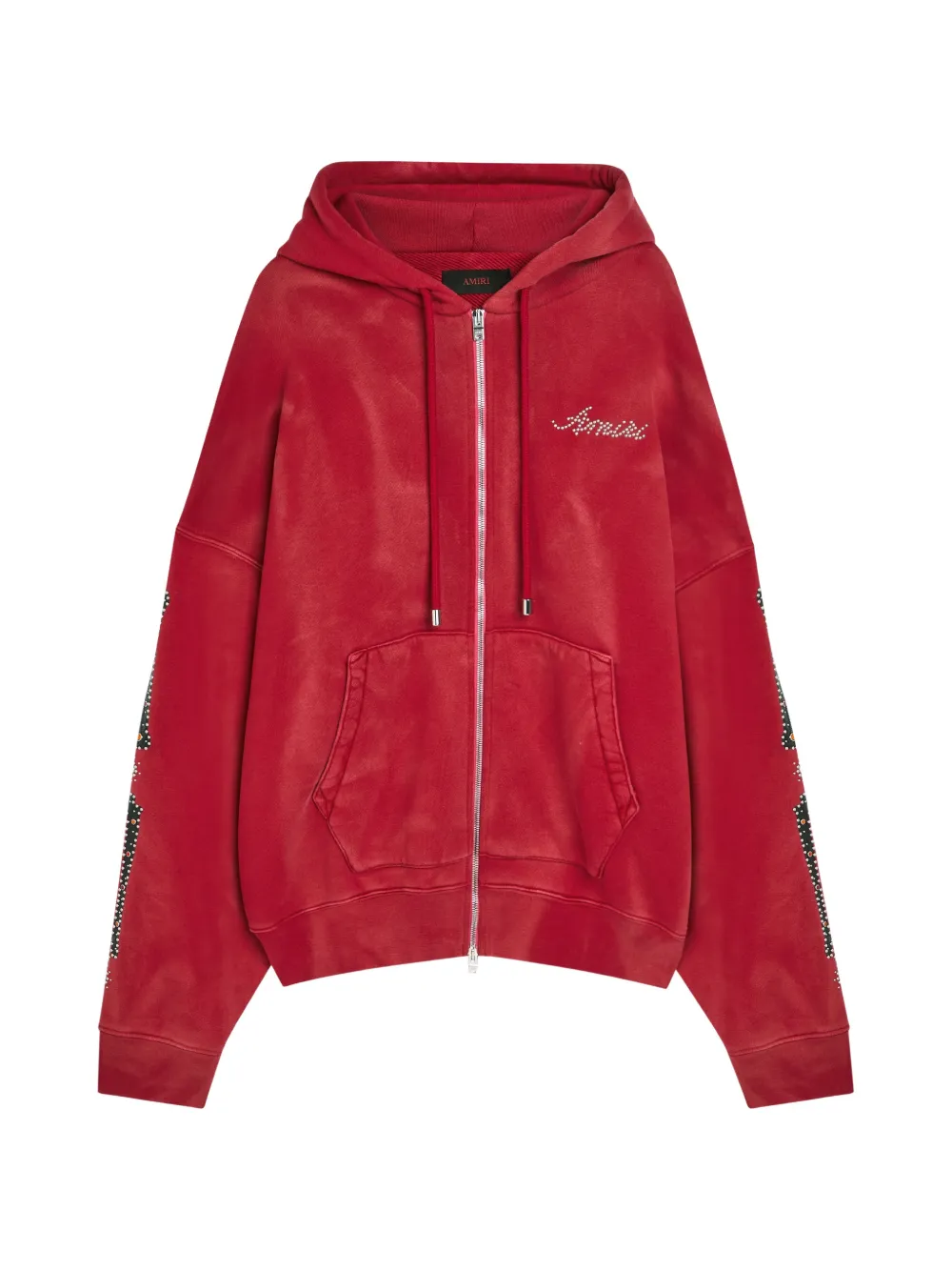 

Худи на молнии с заклепками Amiri, красный