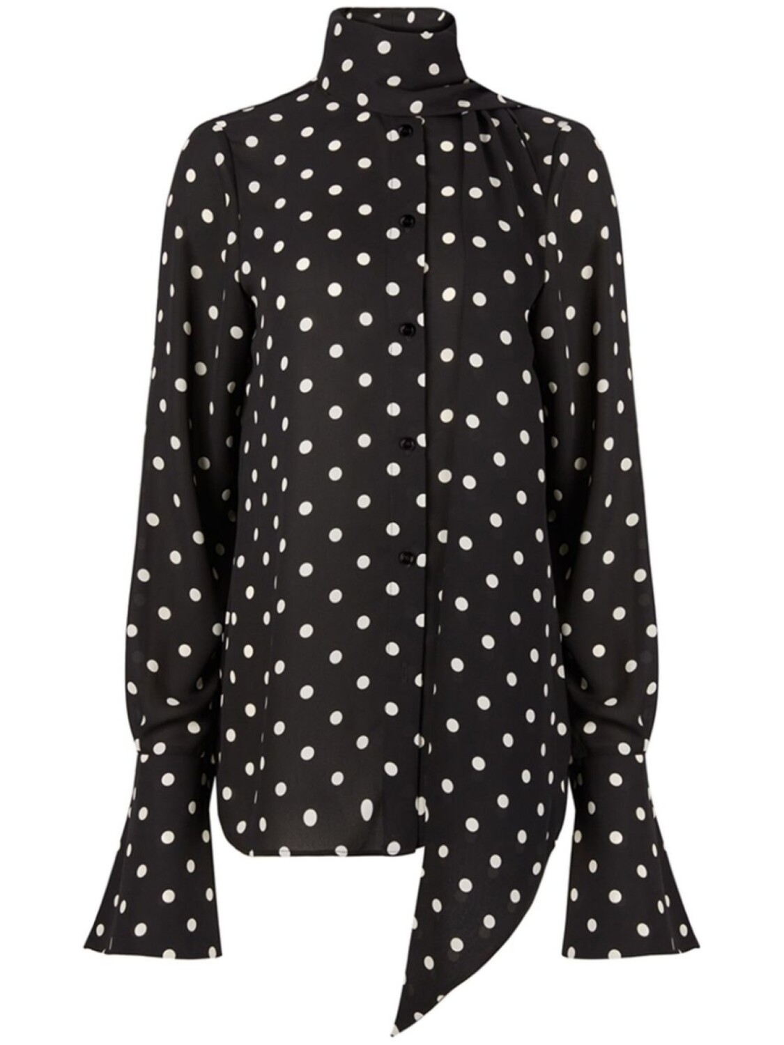 

Nina Ricci рубашка в горох с бантом, черный