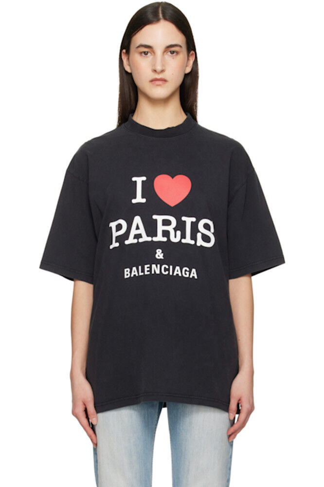 

Черная футболка «I Love Paris & Balenciaga»