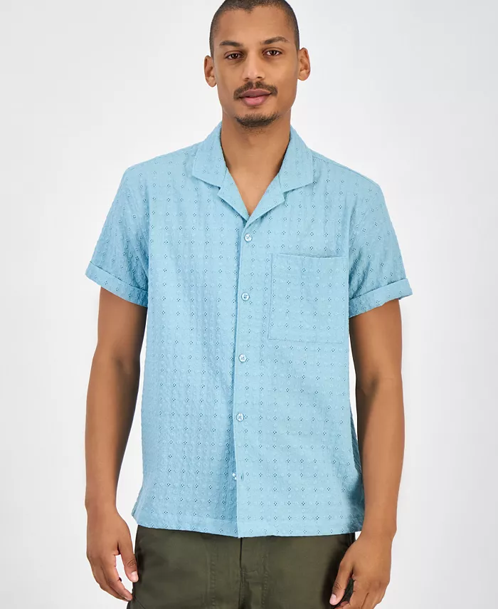 

Мужская рубашка Eyelet Camp Sun + Stone, синий