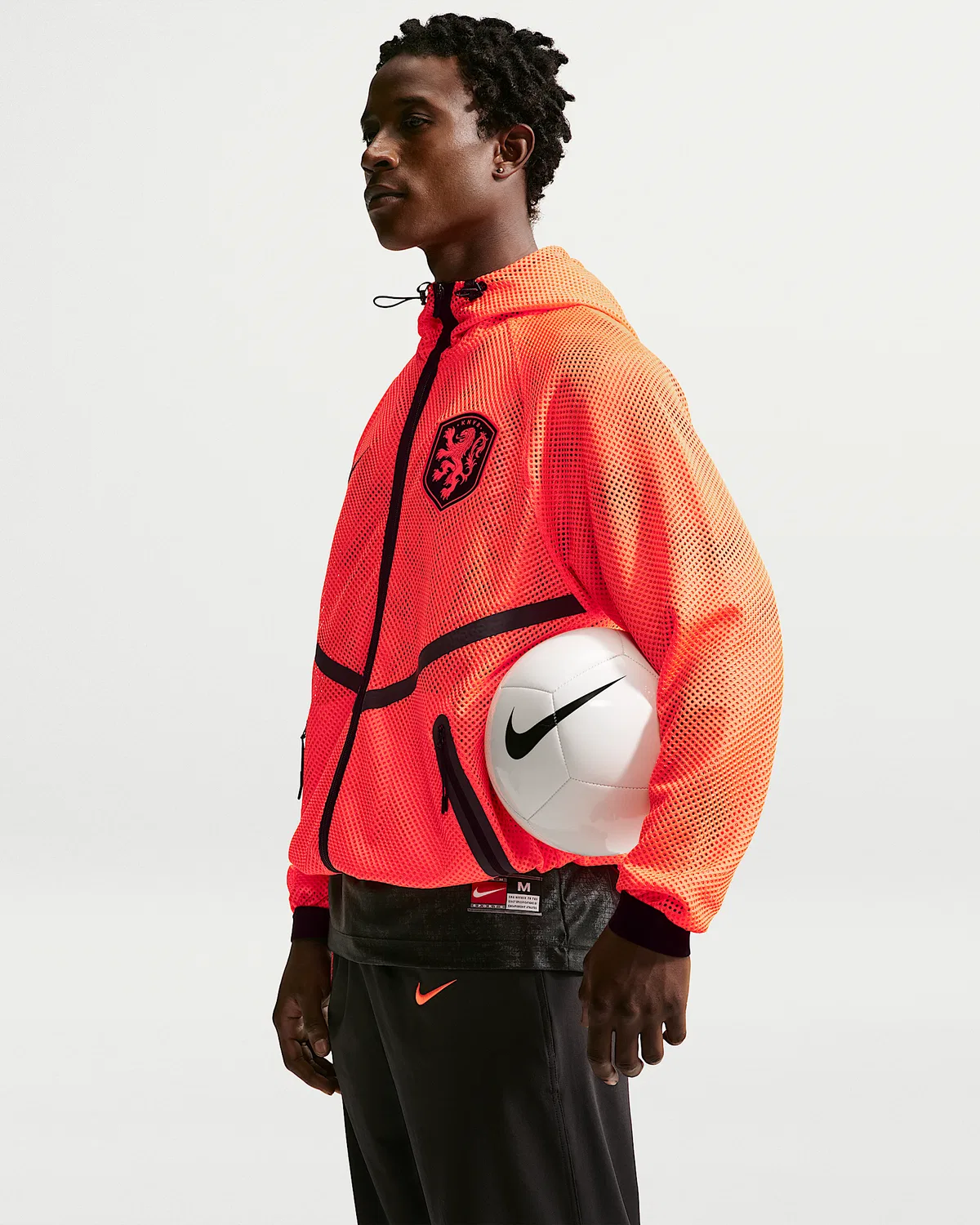 Мужская куртка Nike Dri-FIT Soccer Anthem Jacket Netherlands, Hyper Crimson/Black/Black — фото 3