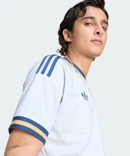 Мужская футболка Adidas сборной Италии, с логотипом, тёмно-синяя — фото 4