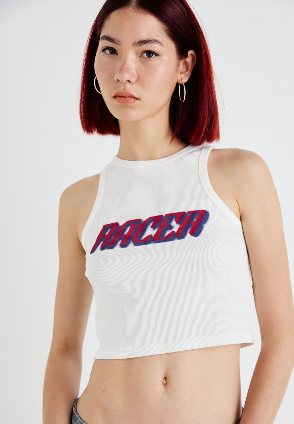 

Топ NMRACER CROPPED Noisy May, белый