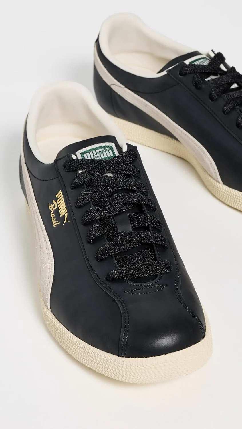 Мужские кроссовки PUMA Brasil Terrace Views с шнуровкой для повседневной носки - черные, черный/слоновая кость — фото 4