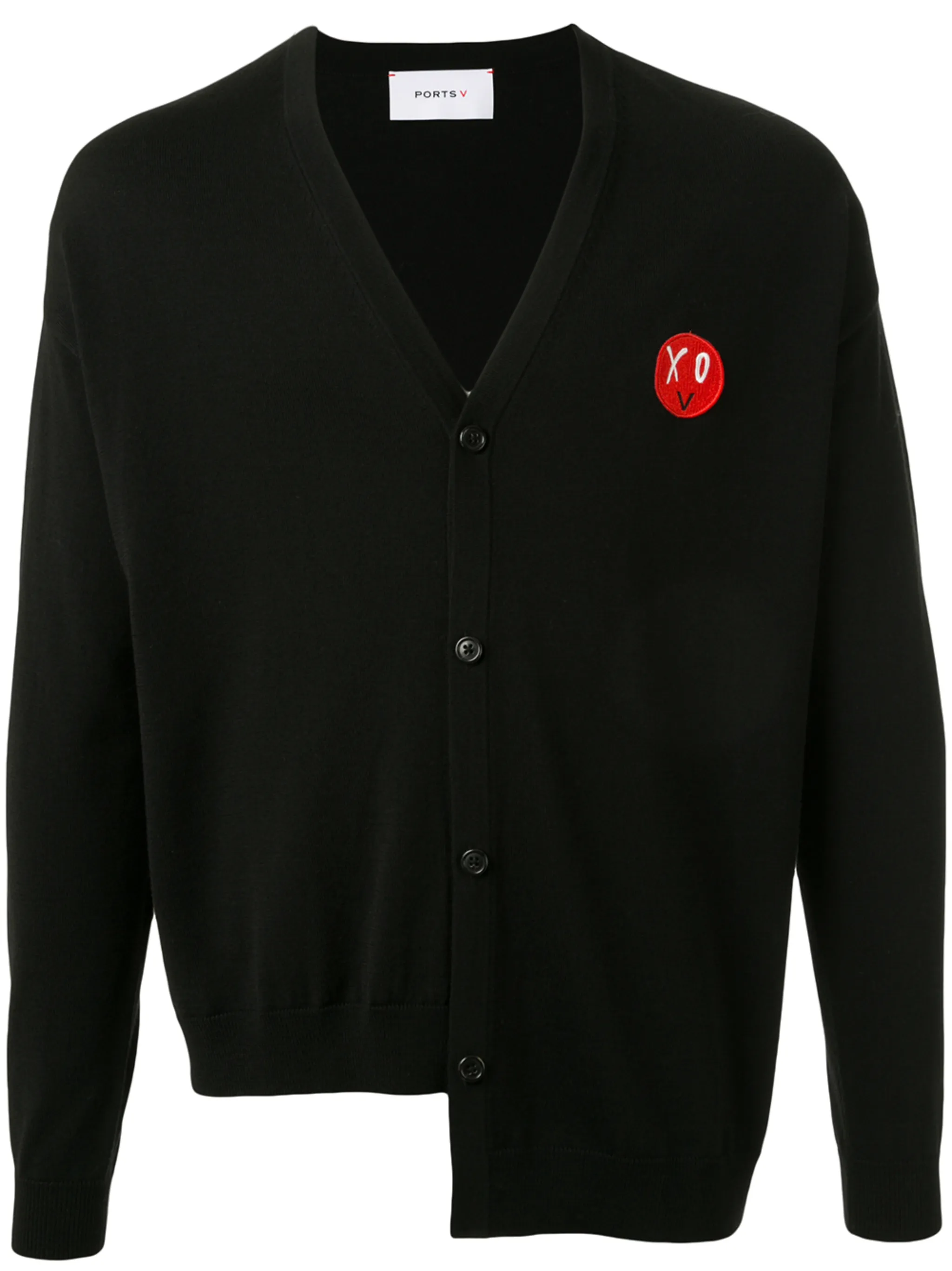 

Кардиган асимметричного кроя с нашивкой-логотипом Ports V, черный
