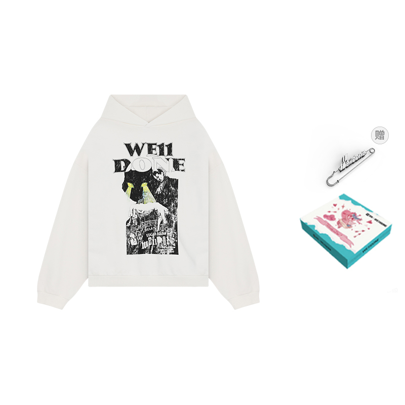 

Толстовка мужская с капюшоном Moderate WE11DONE, белый (valentine's day box)