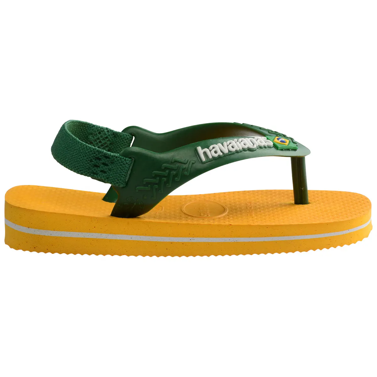 Детские шлепанцы Havaianas Baby Brasil Logo II, желтый/зеленый — фото 3