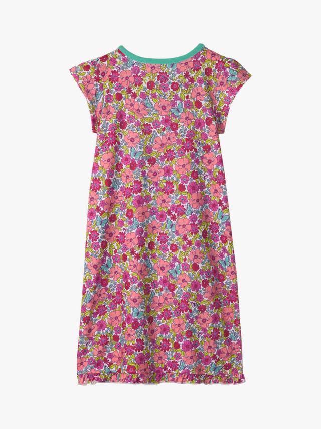 Детская ночная рубашка с цветочным принтом и рюшами Hatley, Flamingo Pink — фото 2