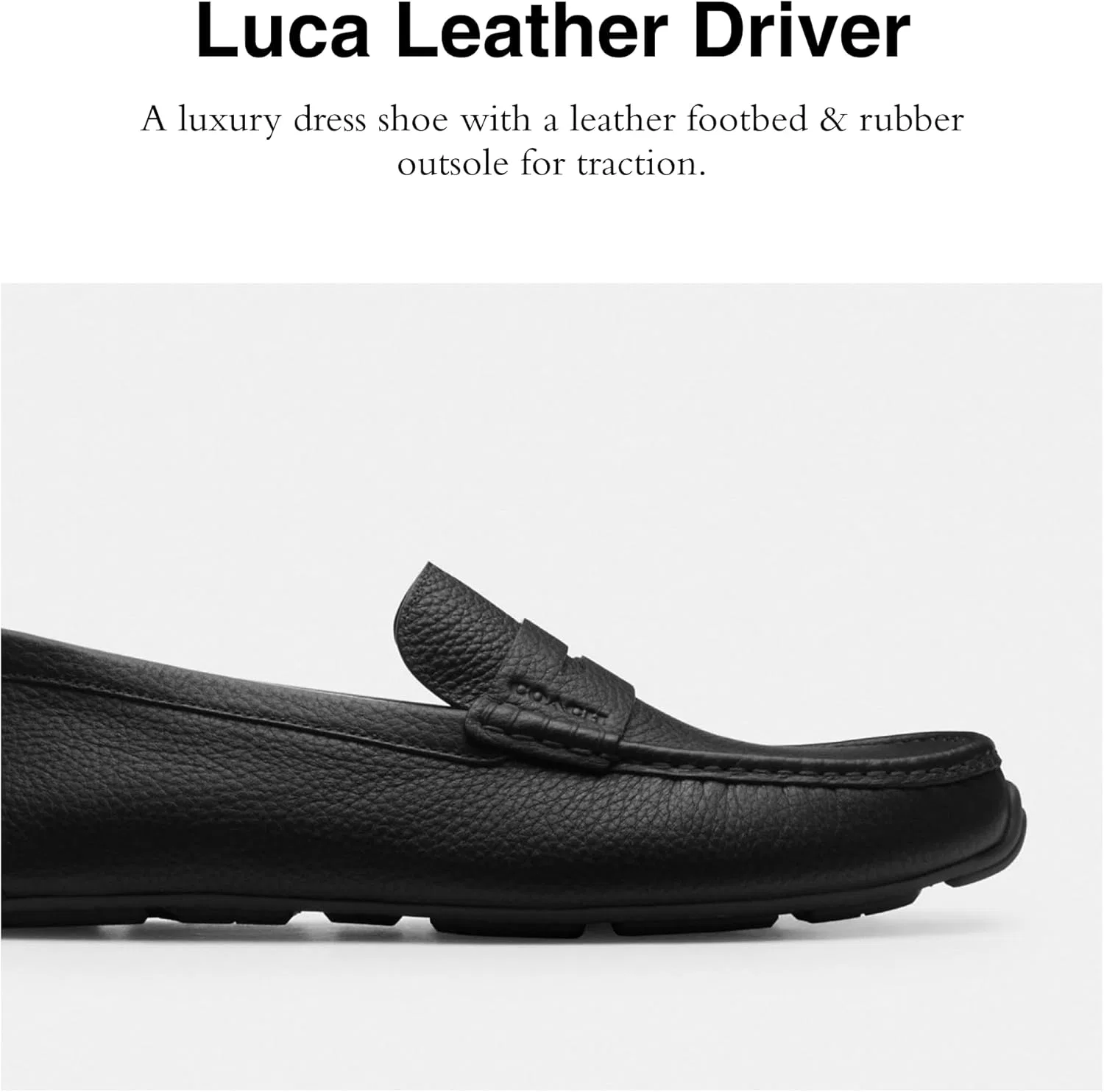 Туфли кожаные Coach Luca Driver, черный — фото 2