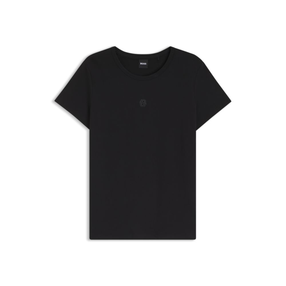 

Футболка из мерсеризованного хлопка, стандартного кроя BOSS, черный