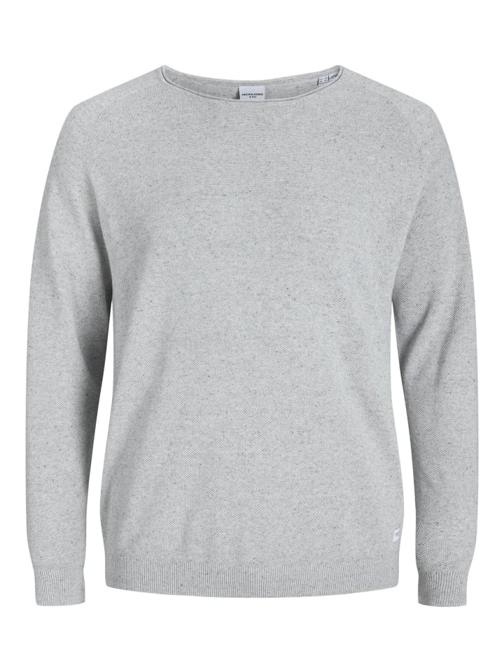 

JACK & JONES PLUS Вязаный свитер светло-серого меланжевого цвета