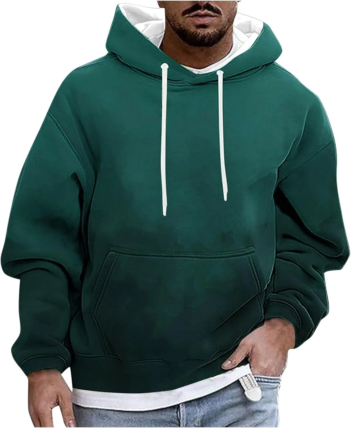 

Мужской тай-дай худи с длинными рукавами и карманом