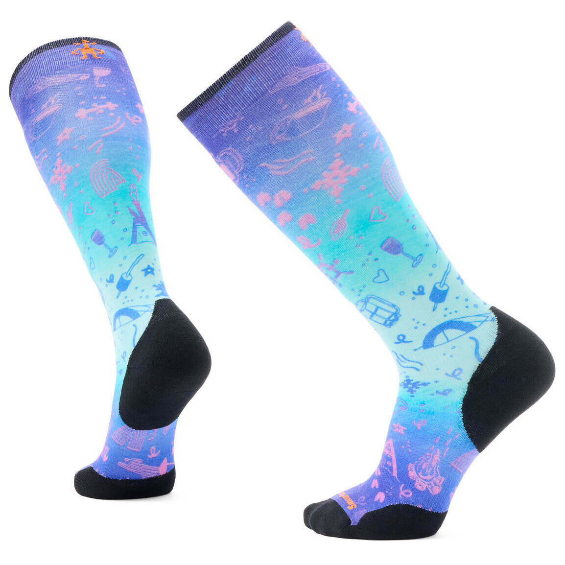 

Лыжные носки Smartwool Ski Targeted Cush.Nature Doodles PRT OTC Socks, цвет Capri