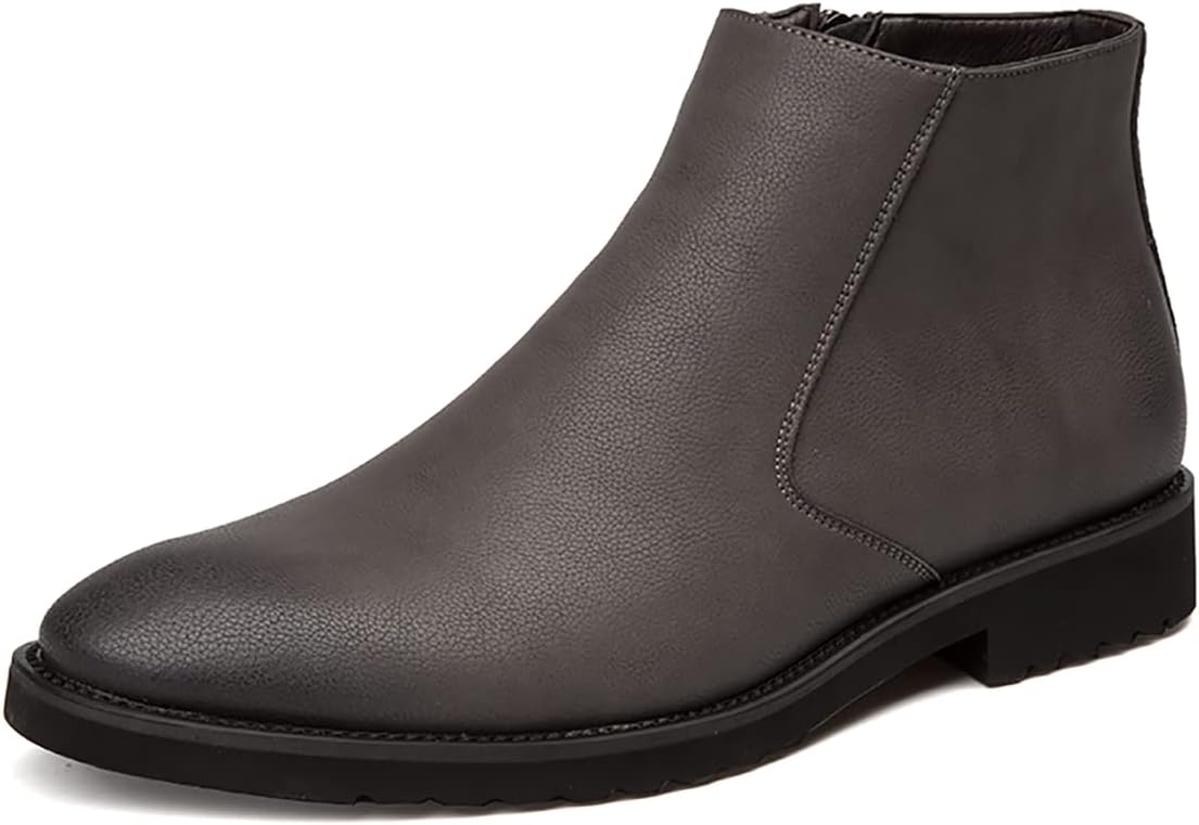 

Мужские ботинки Santimon Chelsea, повседневные кожаные ковбойские ботинки, модные вечерние западные ботинки на молнии, ботинки Чакка до щиколотки для мужчин и мальчиков, серый