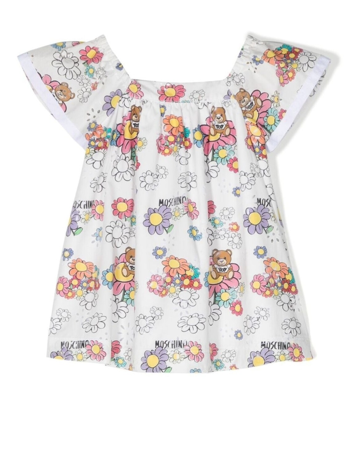 

Moschino Kids платье Teddy Bear, белый