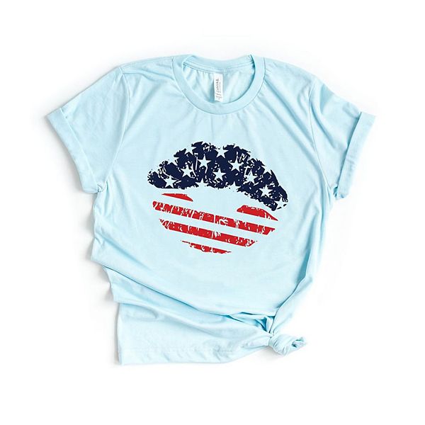 

Футболка с принтом Flag lips Simply Sage Market, Ice Blue, Зеленый, Футболка с принтом Flag lips Simply Sage Market, Ice Blue