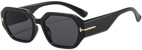 

Модные квадратные солнцезащитные очки для женщин в стиле ретро, ​​черные очки с защитой от УФ-излучения UV400, трендовые солнцезащитные очки для мужчин MTZJH, Black Gray