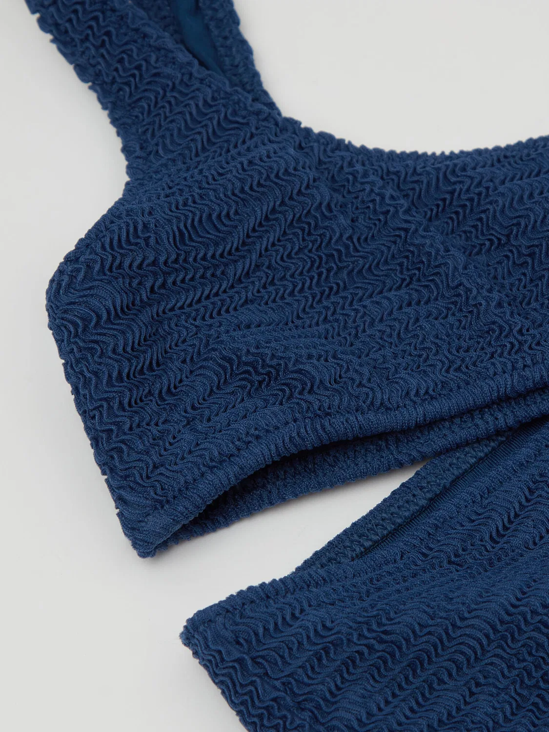 Бикини-бралетт Calzedonia Crinkle Waves темно-синего цвета — фото 3