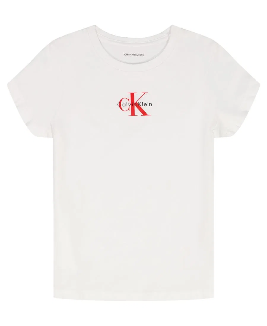 Футболка с коротким рукавом для девочек 8-16 лет Calvin Klein, белый