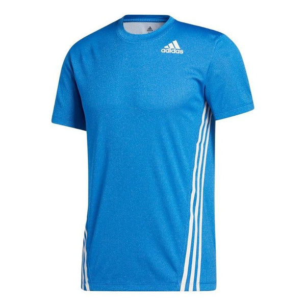 

Футболка Men's adidas Stripe Logo Sports Gym Short Sleeve Blue T-Shirt, мультиколор