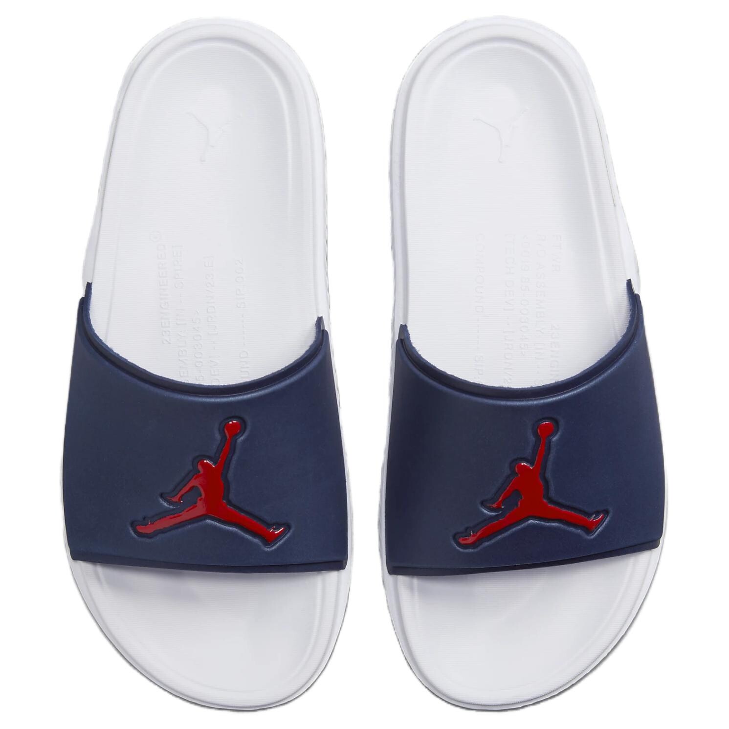 Шлепанцы Jumpman Slide мужские темно-синие/белые/красные для фитнеса Jordan — фото 4