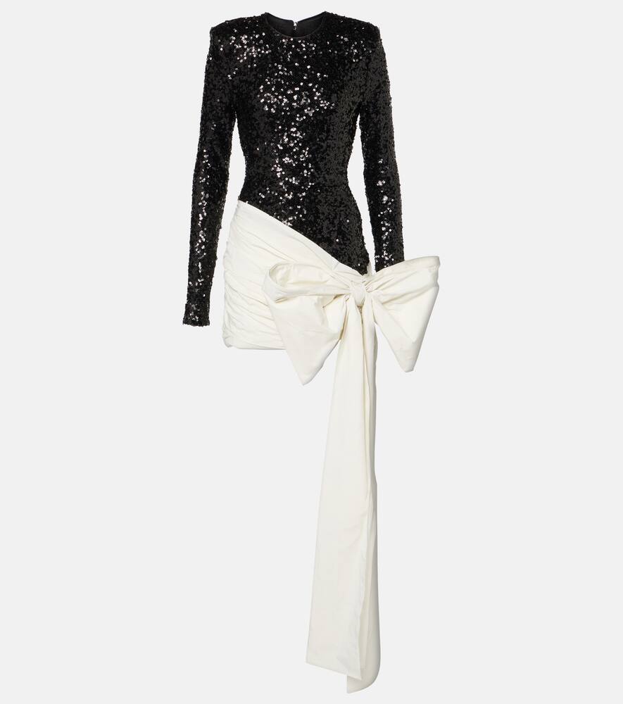 

Мини-платье с бантом и пайетками Rotate, Black