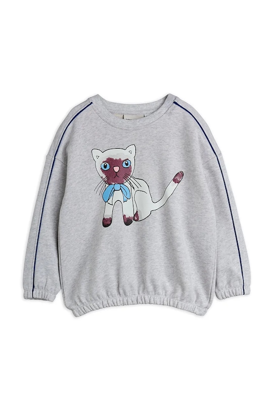 

Детская хлопковая толстовка сиамского покроя Mini Rodini, серый