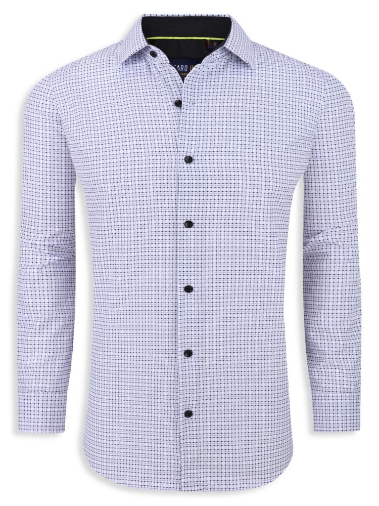 

Рубашка в клетку Performance Slim Fit в горошек Azaro Uomo, белый