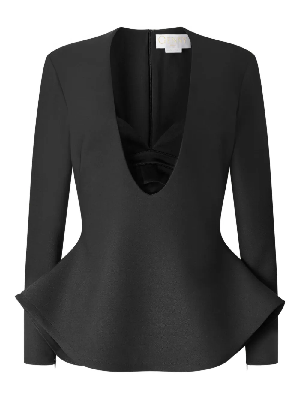 

Топ с баской Genny, черный