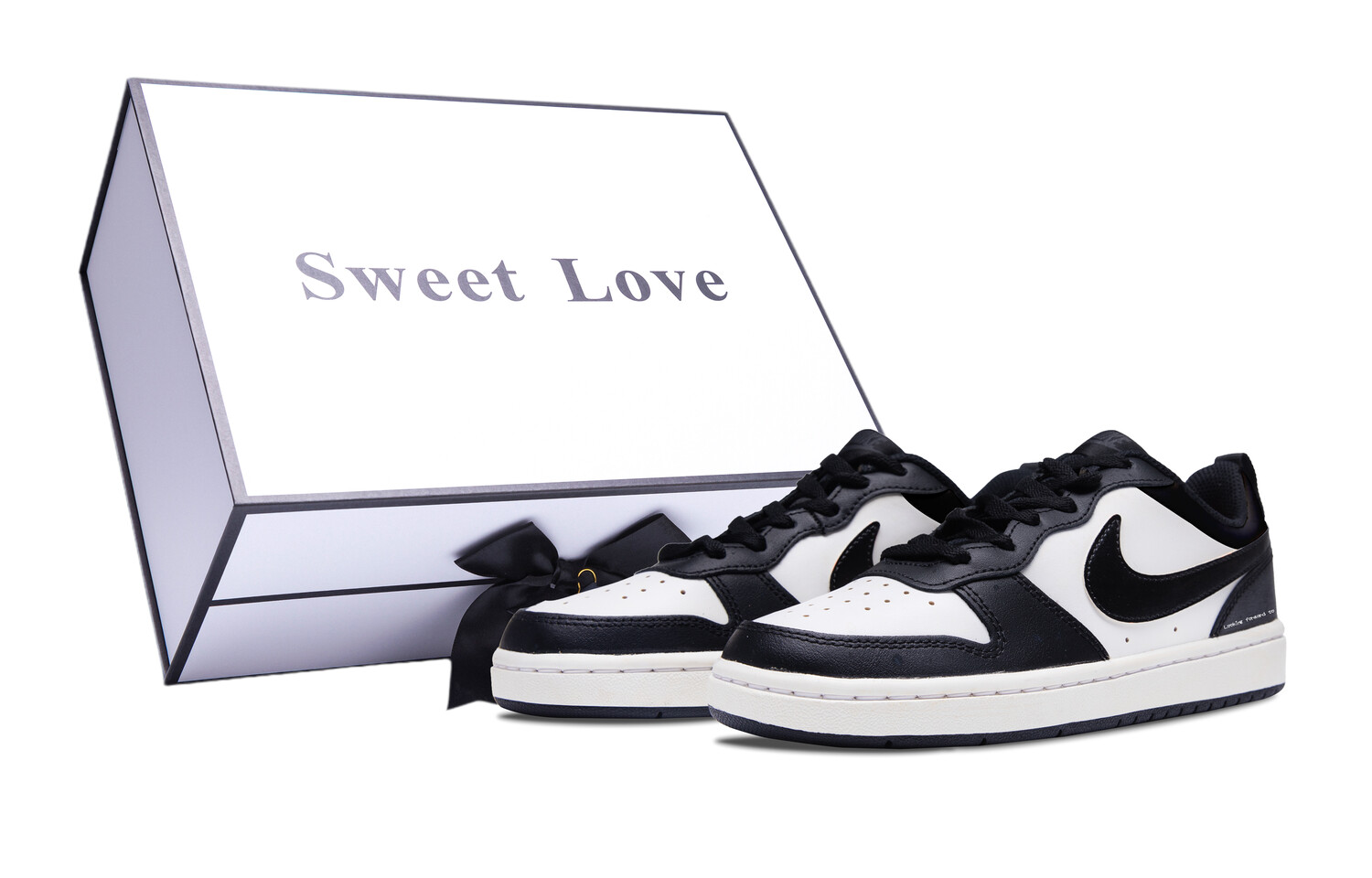 

Кроссовки Nike Court Borough Skateboard Shoes Women's Low-Top White Black, Черный, Кроссовки Nike Court Borough Skateboard Shoes Women's Low-Top White Black