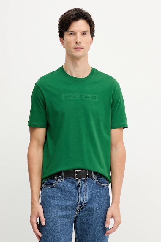 

Хлопковая футболка Armani Exchange, зеленый