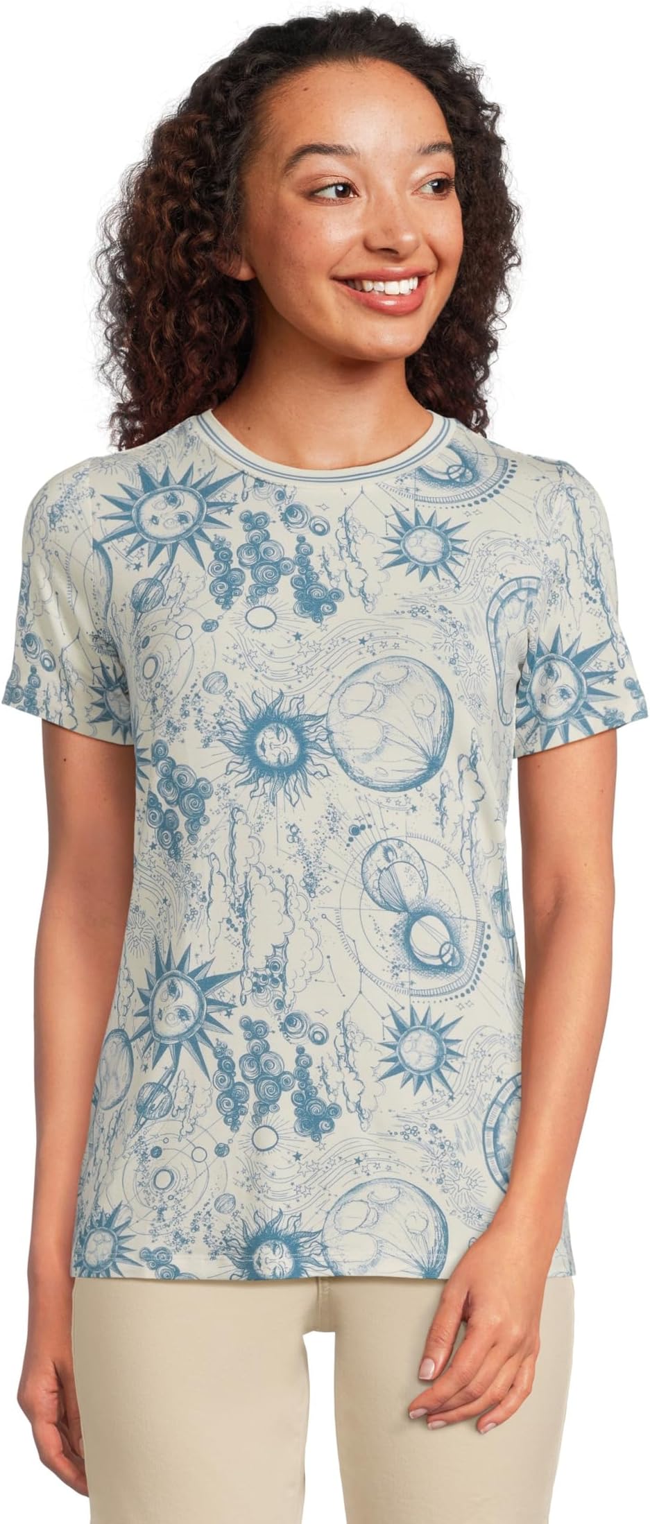 

Футболка Johnny Was The Janie Favorite Short Sleeve Crew Neck Tee- Min, Mina Blue