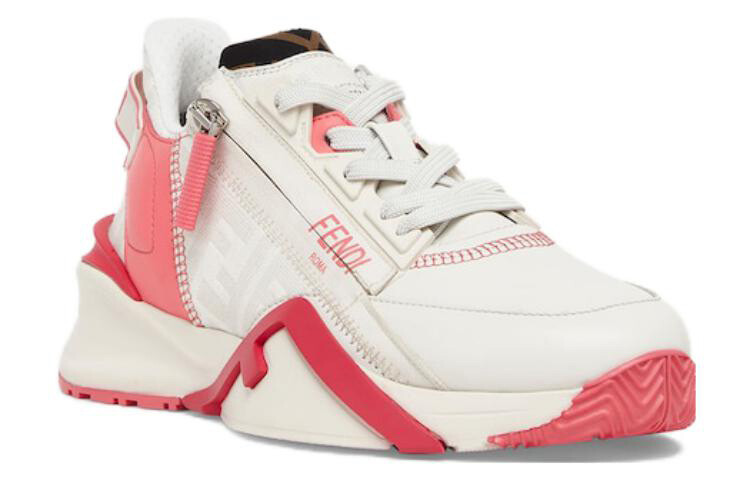 Кроссовки женские Fendi Flow FF Motif Low, бело-розовый — фото 2