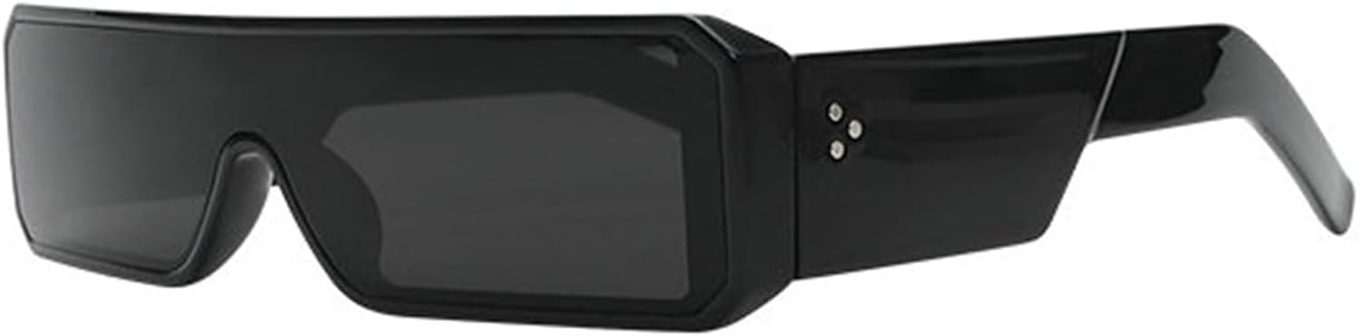 

Солнцезащитные очки Willochra в стиле панк для женщин и мужчин, футуристические, инопланетные, черные, прямоугольные, глянцевая оправа, в стиле 90-х, крошечные очки F27, Black