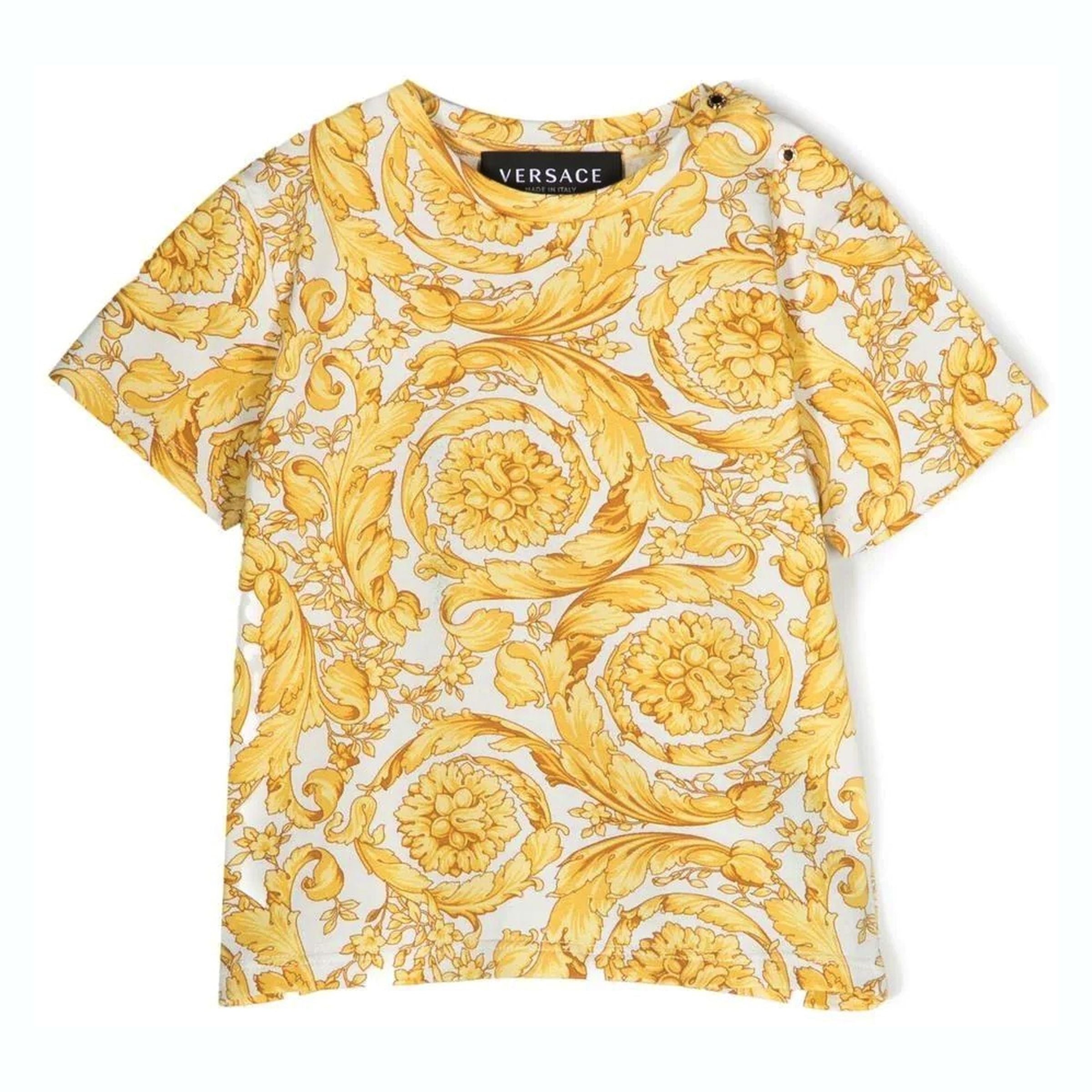 

Футболка «Барокко» белая и золотая Versace