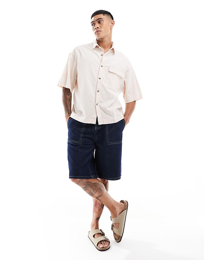 

ASOS DESIGN 2013 Светло-коричневая рубашка оверсайз