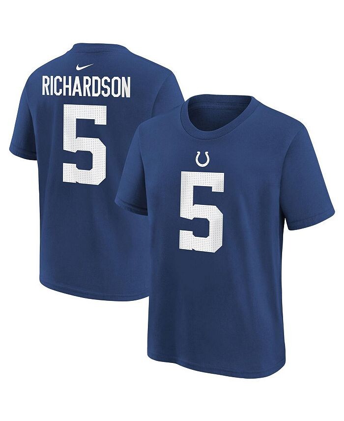 Футболка с именем и номером игрока Big Boys Энтони Ричардсона Royal Indianapolis Colts 2023 драфта НФЛ 2023 года Nike, синий — фото 3