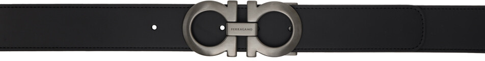 

Двусторонний пояс Gancini черного и коричневого цвета Ferragamo, Nero/Hickory