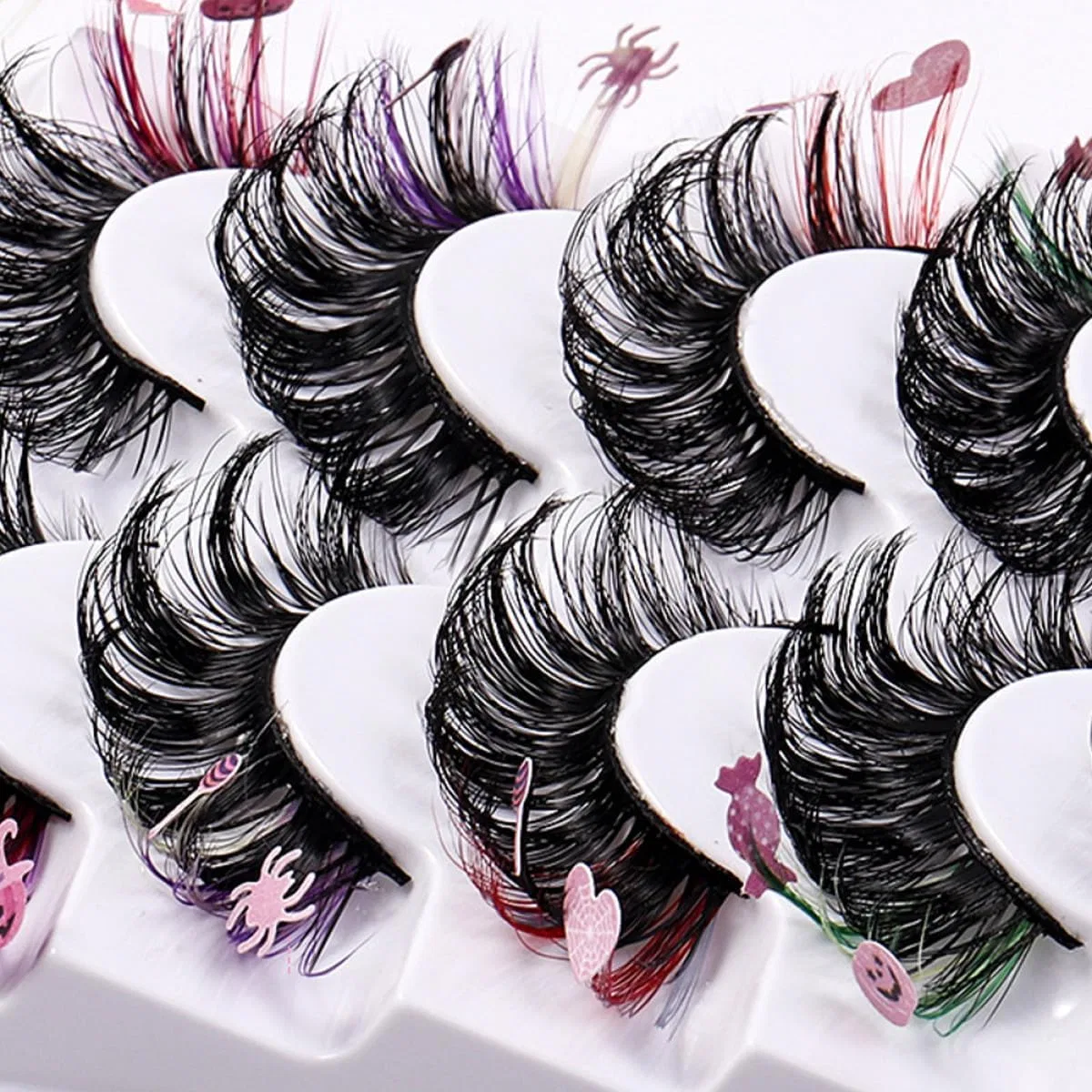 Накладные ресницы Color False Eyelash Extension, 7 пар, разноцветные — фото 3