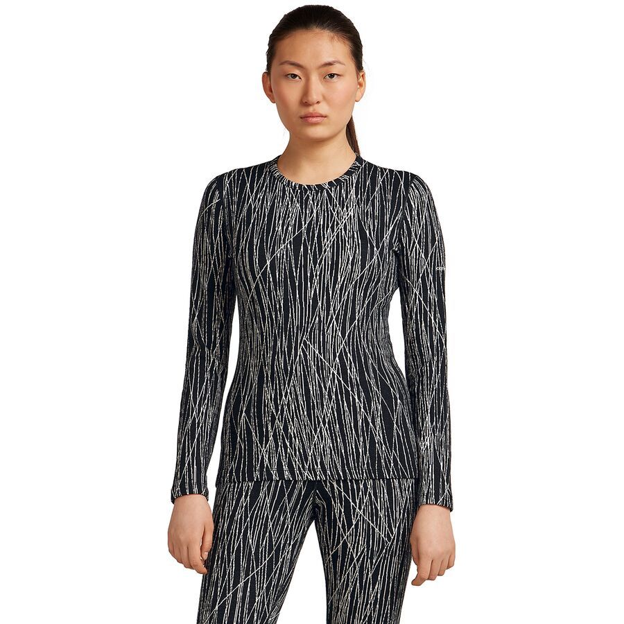 

Женская футболка с длинными рукавами Merino 260 Tech Vertex Crewe GRX1 Icebreaker Icebreaker, Black/Snow/J