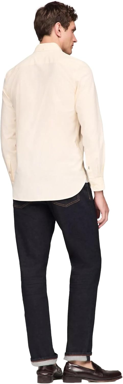 Рубашка Tommy Hilfiger Signature Long Sleeve Casual Button Down, желтый/полоска — фото 4