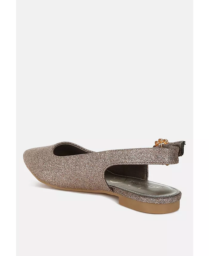 Giora Glitter Slingback Туфли на плоской подошве женские босоножки London Rag, коричневый — фото 2