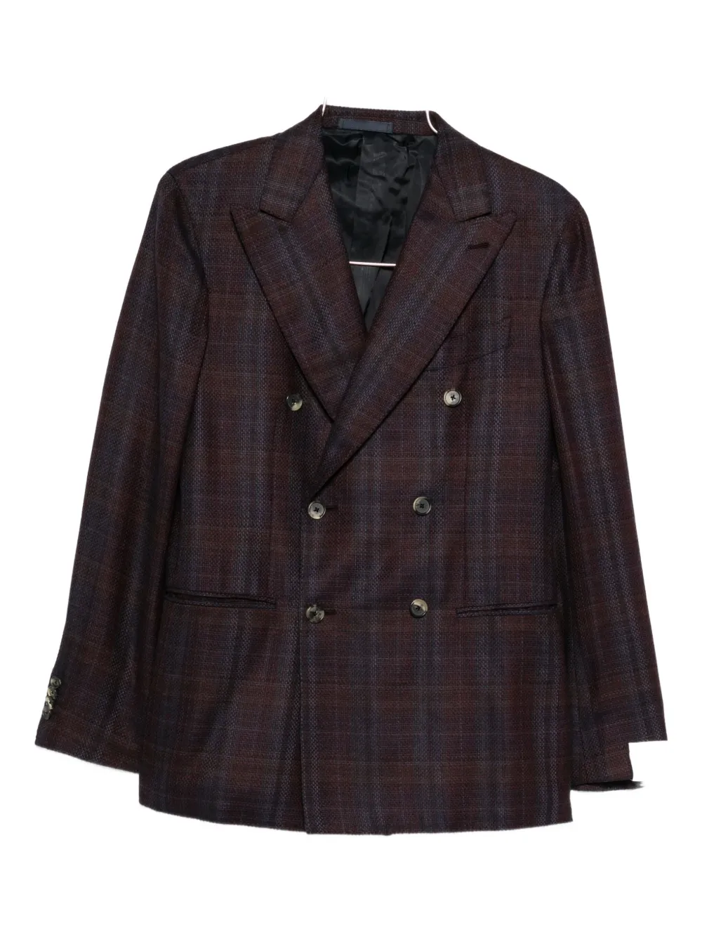 

Двубортный пиджак в клетку Caruso, коричневый