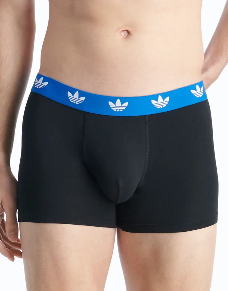 

Комплект из 3 комфортных хлопковых трусов Adidas Originals Flex черного, синего и белого цветов