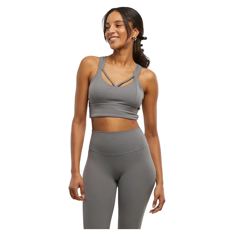 

Спортивный бюстгальтер Urban Classics Crossed sports bra, серый