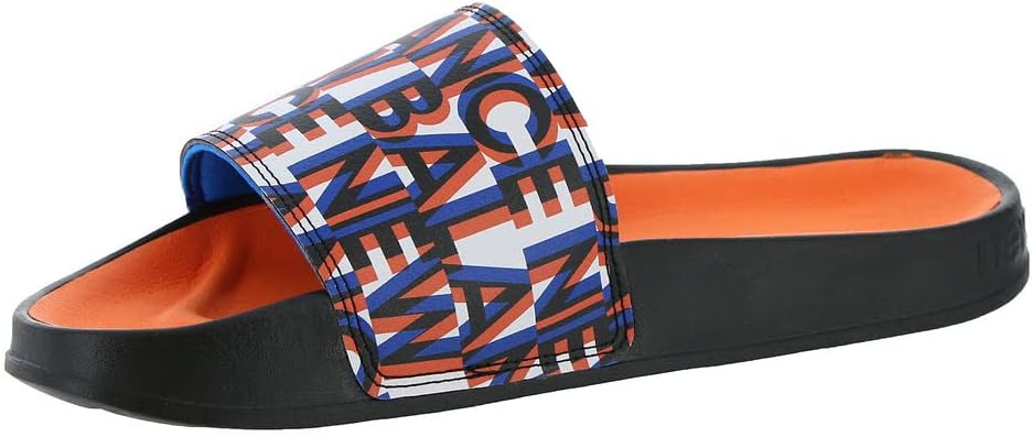 Мужские сандалии New Balance Fresh Foam V1 Slide, черный/оранжевый/синий — фото 4